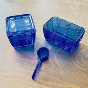 Four Pieces of Cobalt Depression Glass